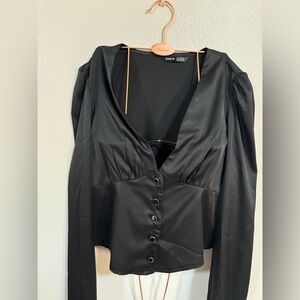 NWOT Satin Button Front Shirt Blouse​
